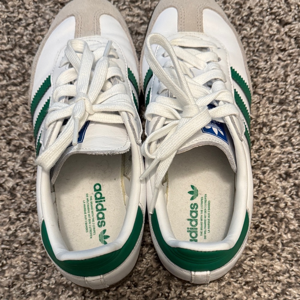 Adidas Samba White and Green Trainers fit like women’s size 7 - Picture 4 of 6